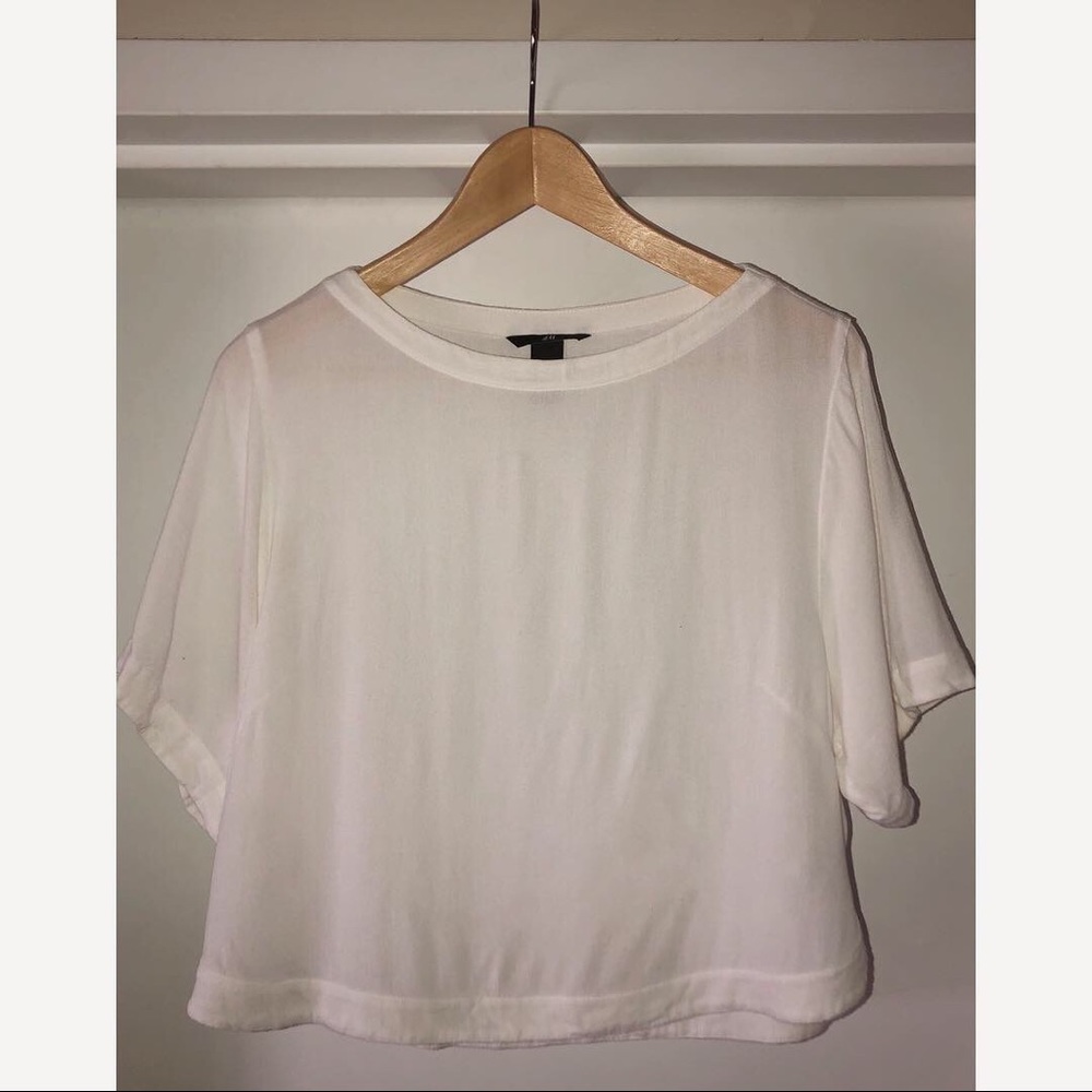 H&M Basic Loose Fit Cropped S/s Top
